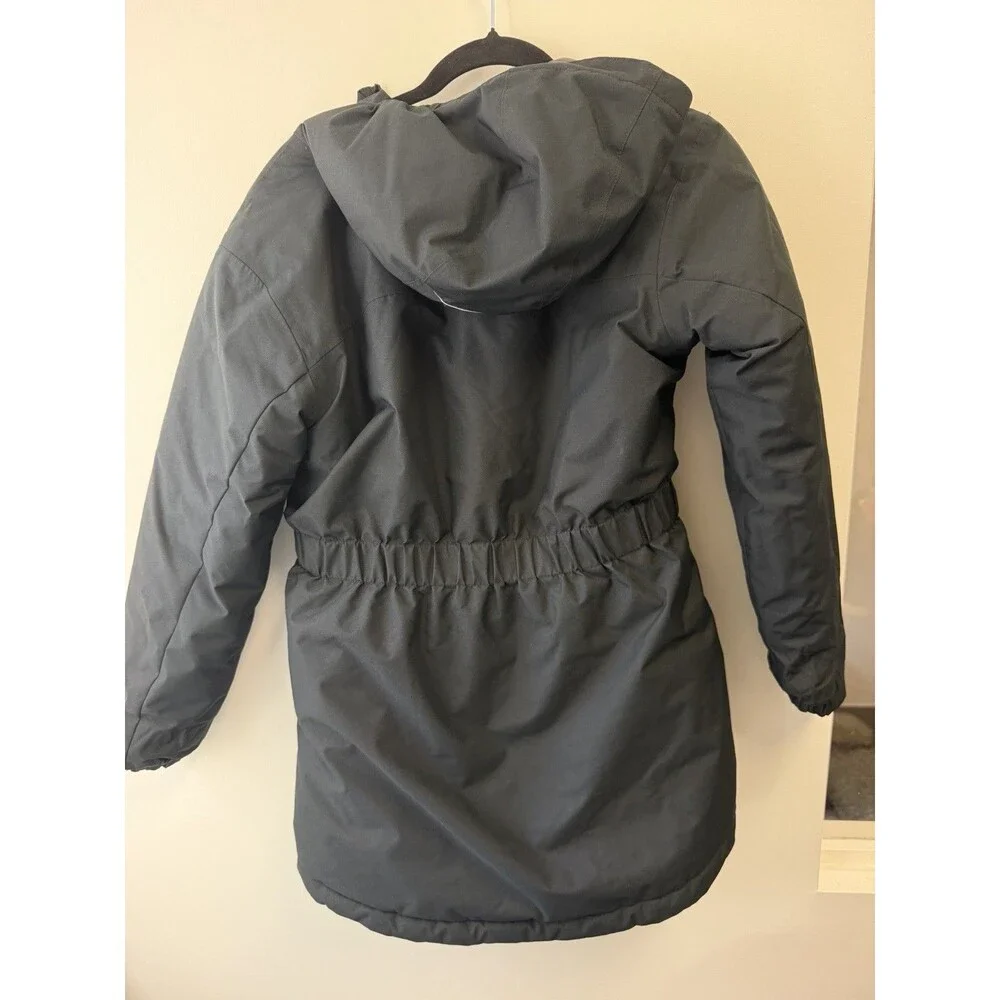 Columbia Girls Black Hooded Insulated Long Parka Coat, Size L